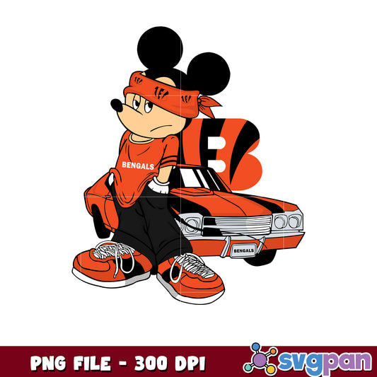 Mickey play nfl cincinnati bengals team png, disney mickey mouse png, nfl teams png