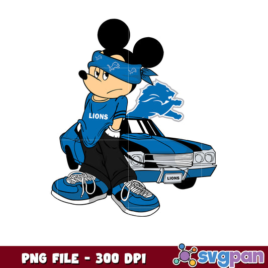 Mickey play nfl detroit lions team png, disney mickey mouse png, nfl teams png