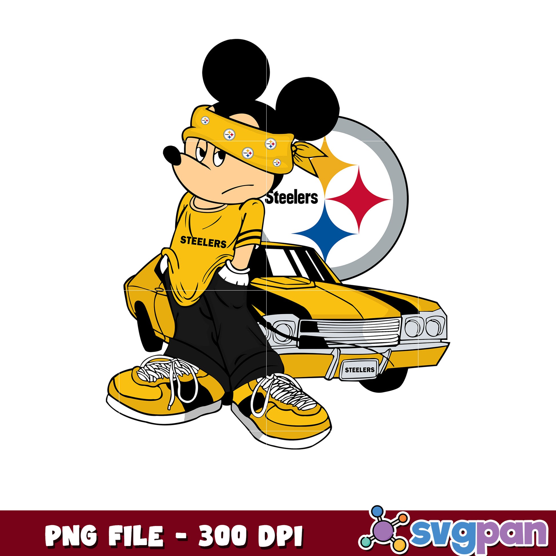 Mickey play nfl pittsburgh steelers team png, disney mickey mouse png, nfl teams png