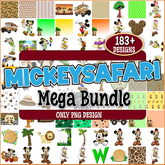 Mickey safari design png bundle
