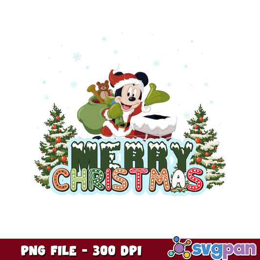 Mickey santa png, chistmas white png, winter png
