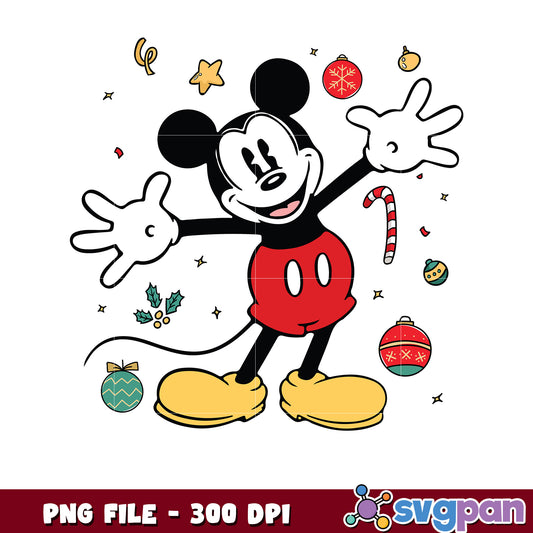 Mickey say hi png, chistmas white png, winter png