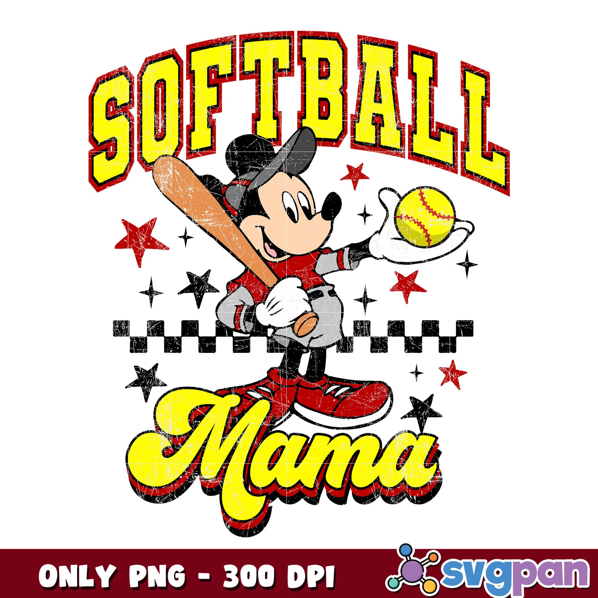 Mickey softball mama png