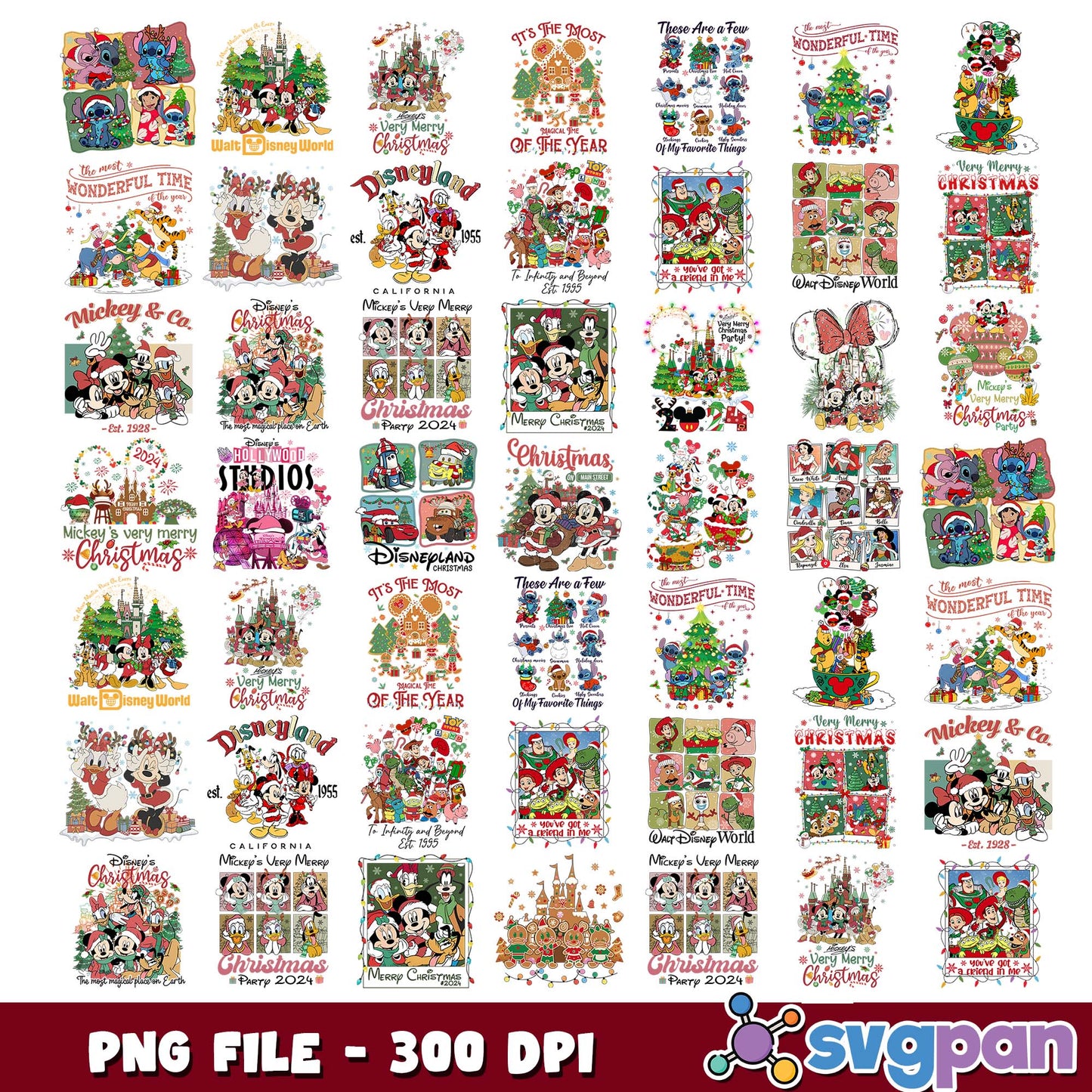 Mickeys verry merry christmas png bundle