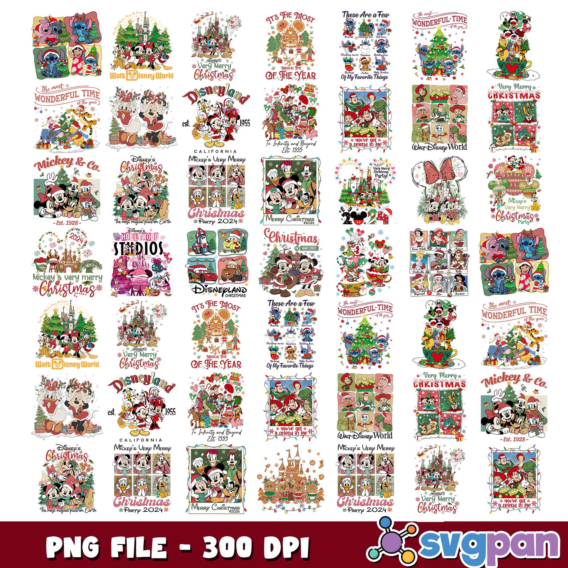 Mickeys verry merry christmas png bundle