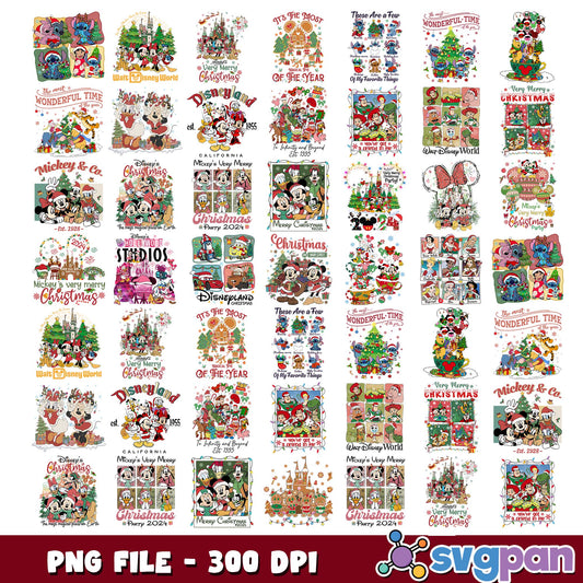 Mickeys verry merry christmas png bundle