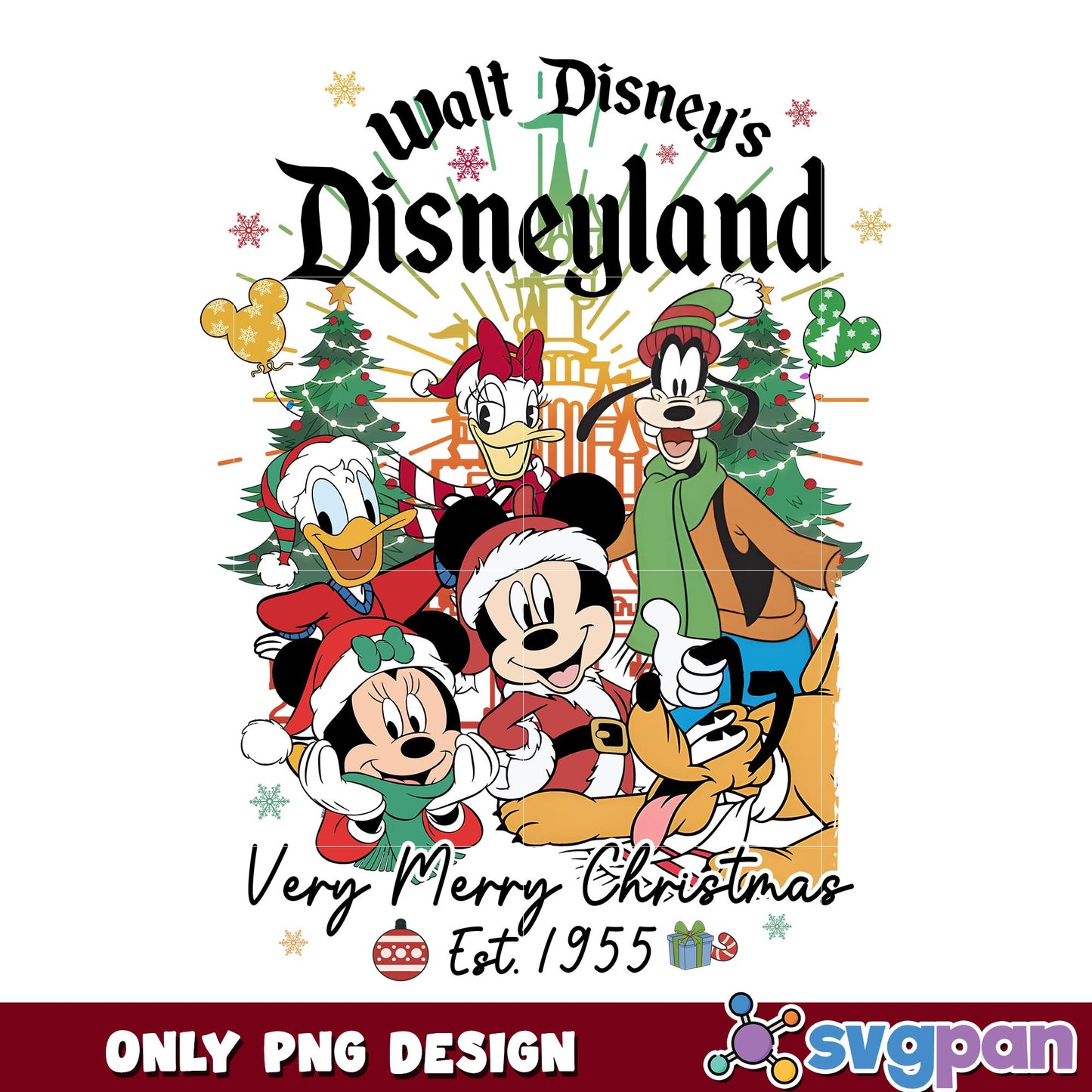 Mickey very merry christmas 1955 png