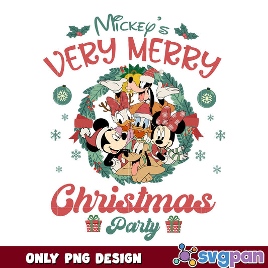 Mickey very merry christmas party png