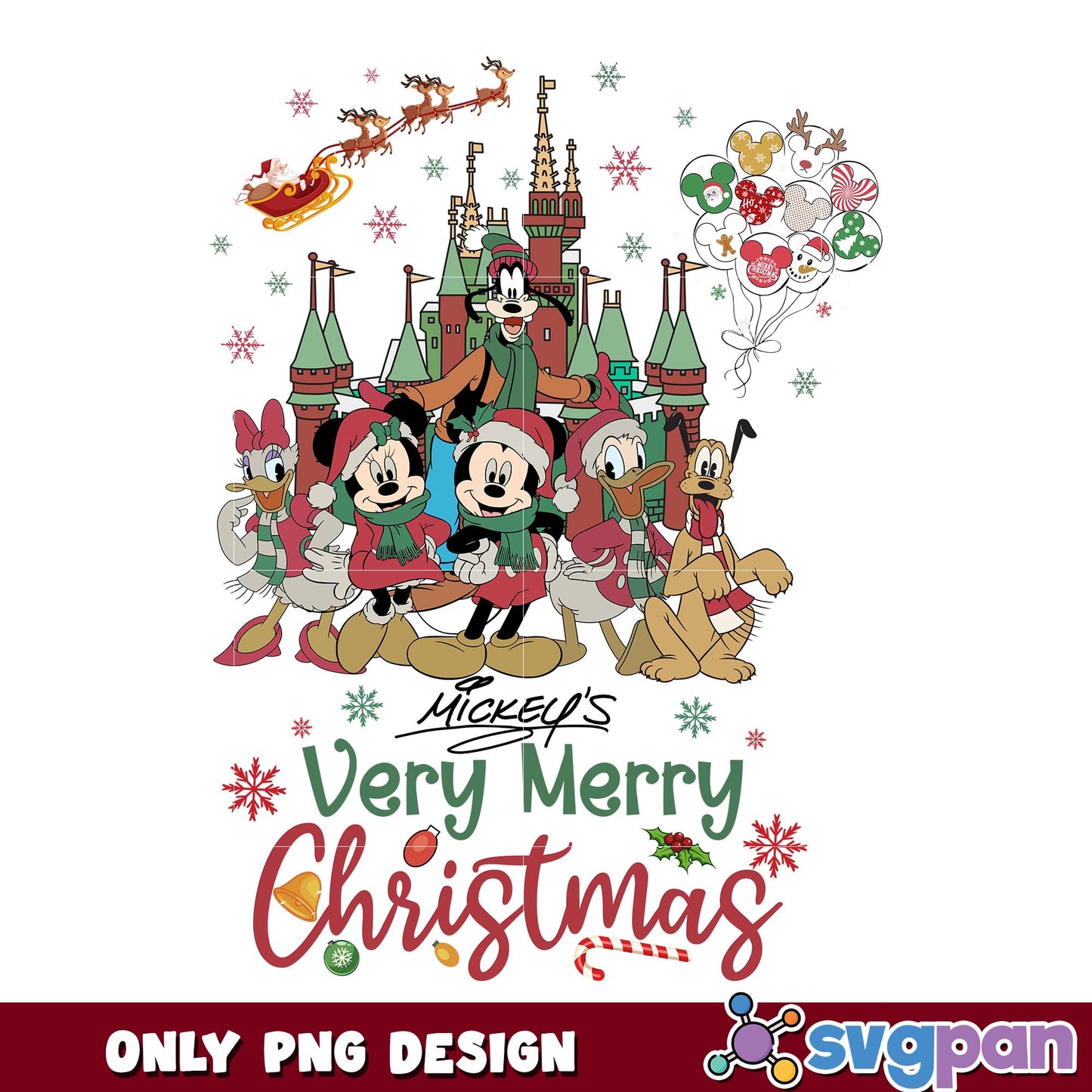 Mickey very merry christmas png