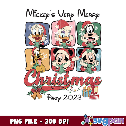 Mickey very merry png, chistmas white png, winter png
