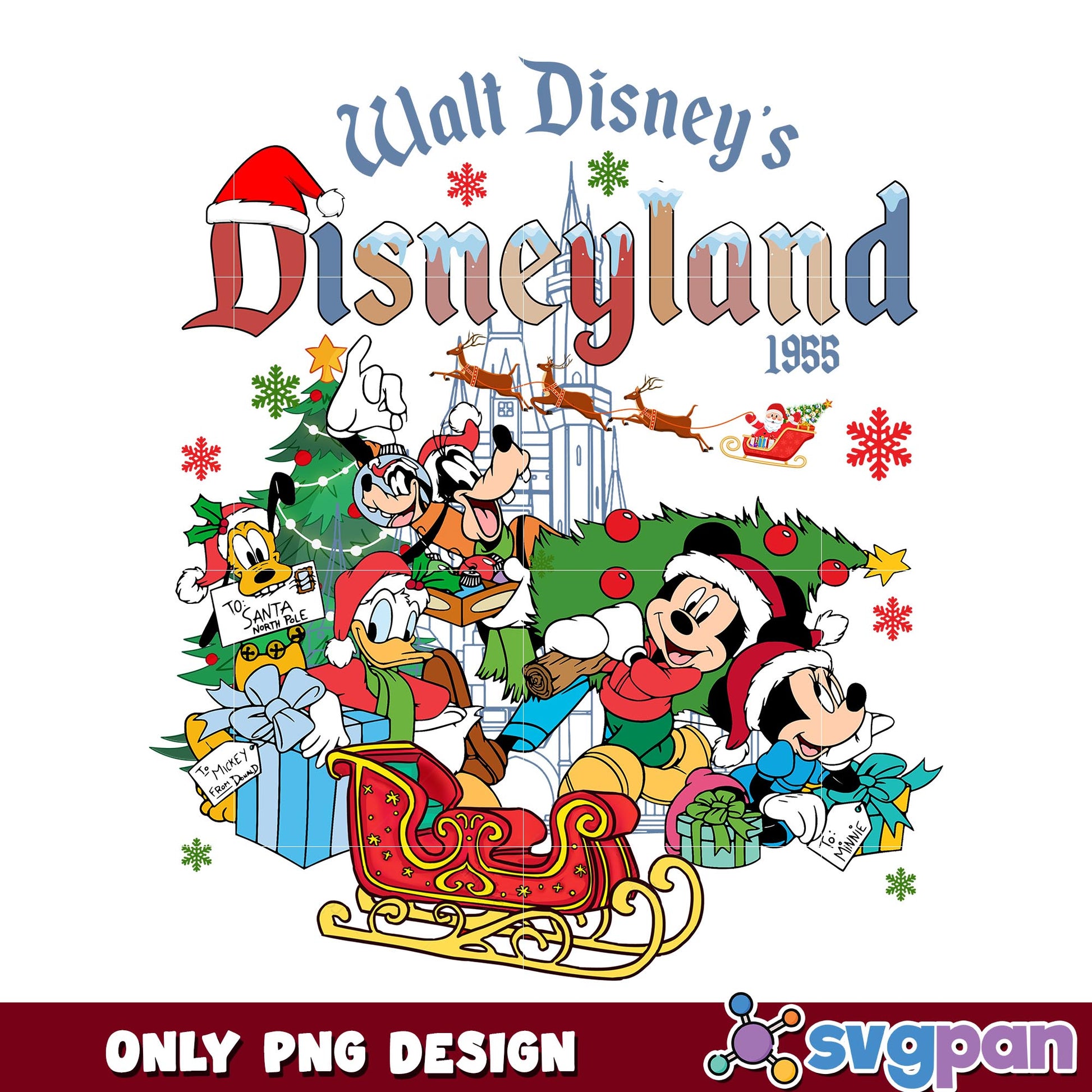 Mickey walt disney's disneyland 1955 png