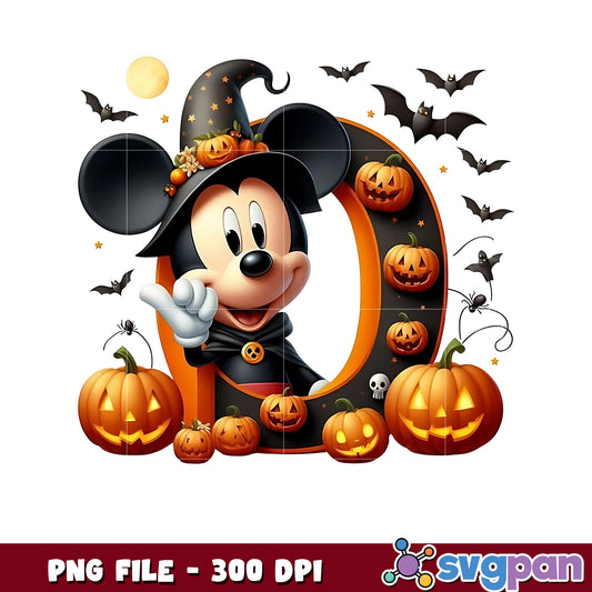 Mickey witch png, halloween png, halloween cartoon png
