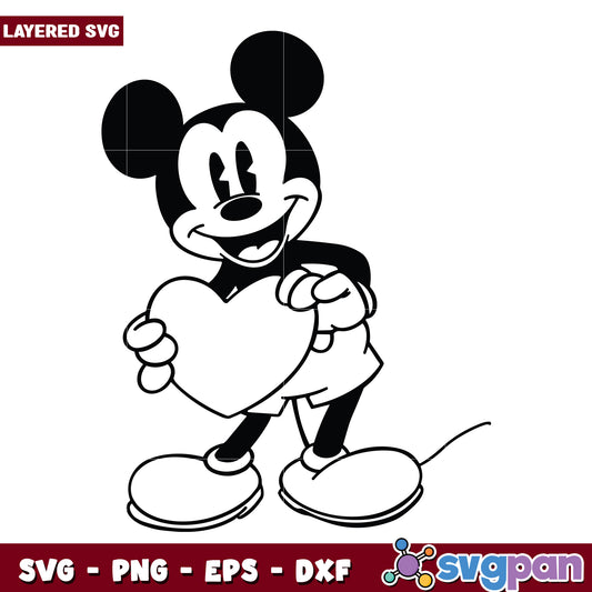 Mickey with the heart svg, disney mickey svg, disneyland