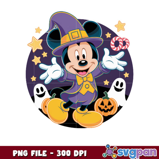 Mickey wtich halloween png, disney halloween png, halloween time png