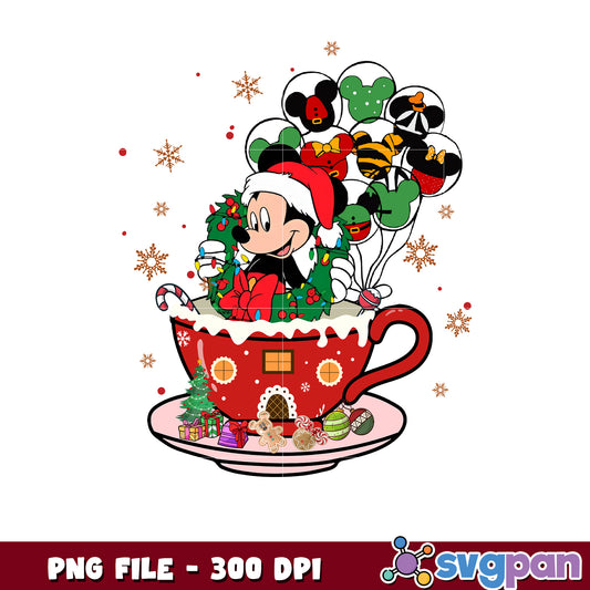 Mickley tea christmas png, chistmas clipart png, cartoon png
