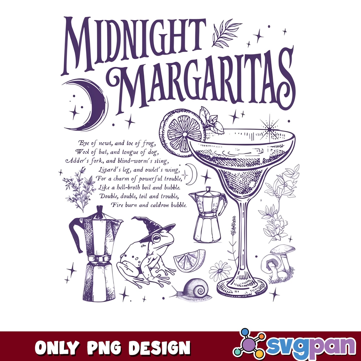 Midnight Margaritas Witch PNG, Halloween Cocktail PNG, Witchy PNG