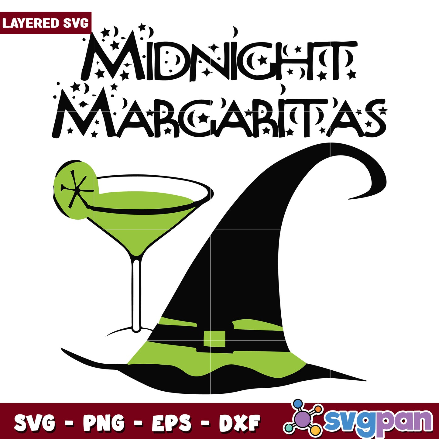 Midnight margaritas svg, happy halloween svg, spooky season svg