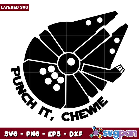 Millennium Falcon SVG Punch It Chewie