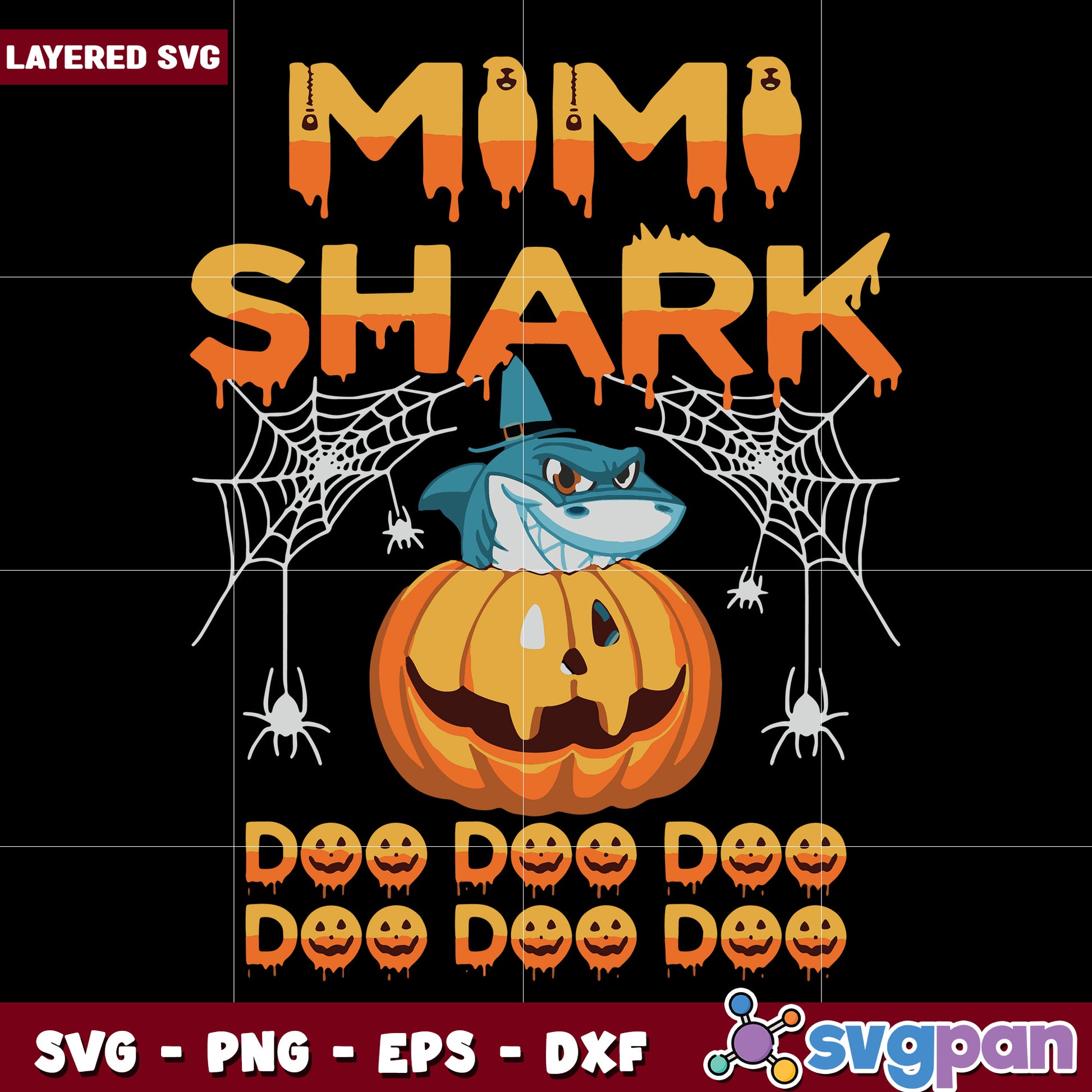 Mimi shark svg, happy halloween svg, spooky season svg