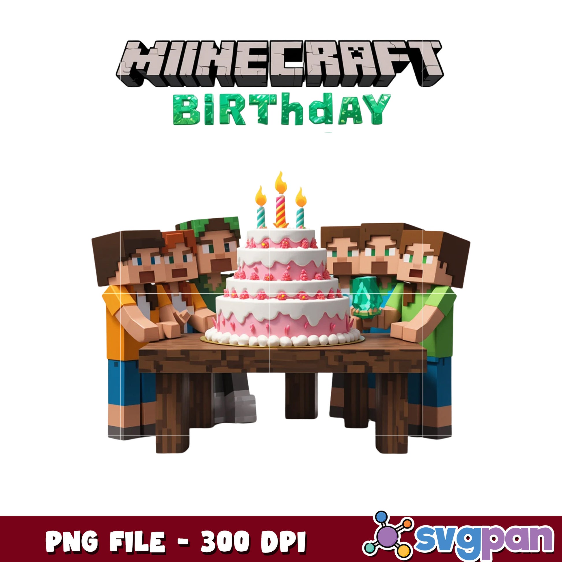 Minecraft Birthday Party png, minecraft png, happy birthday png