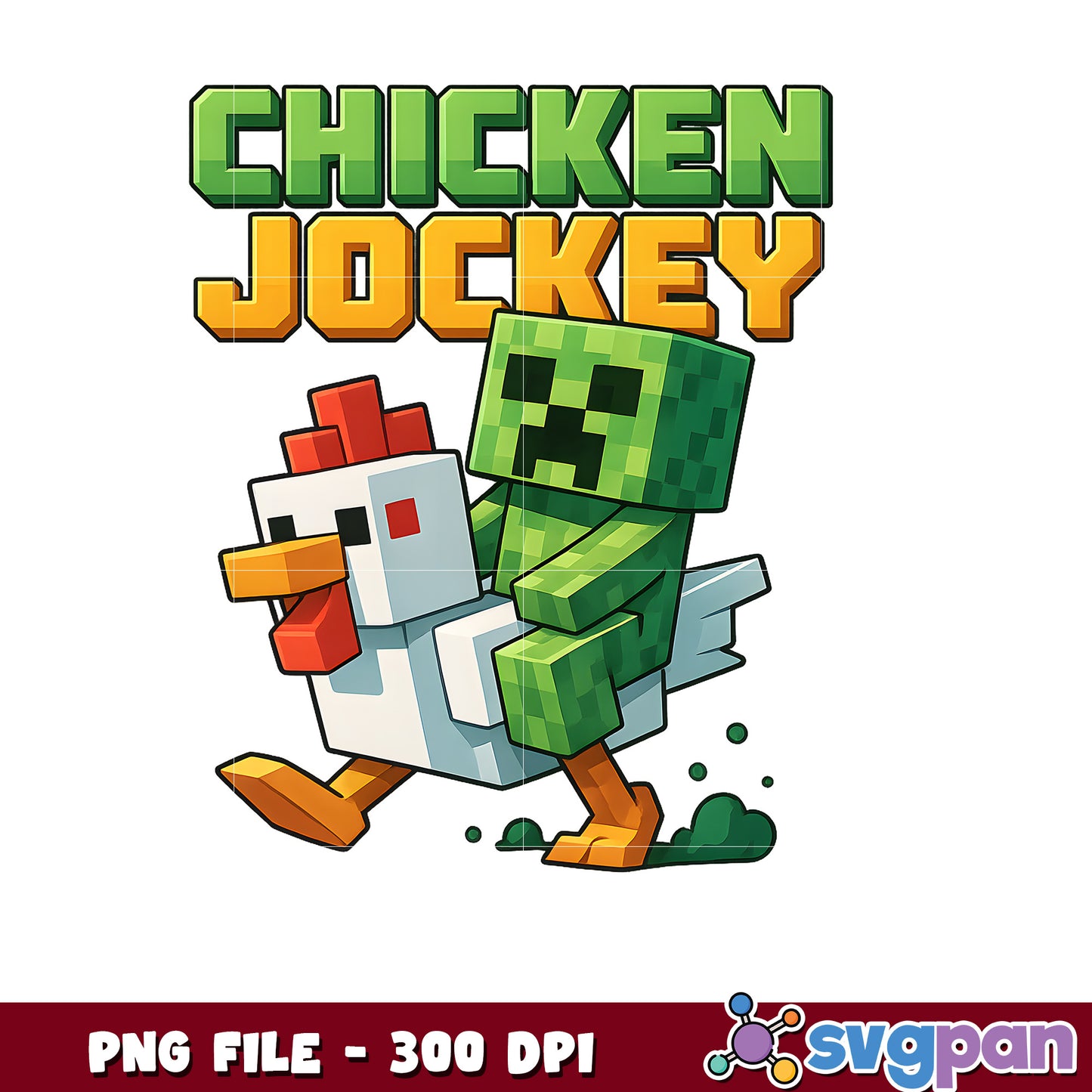 Minecraft Chicken Jockey PNG 300 DPI