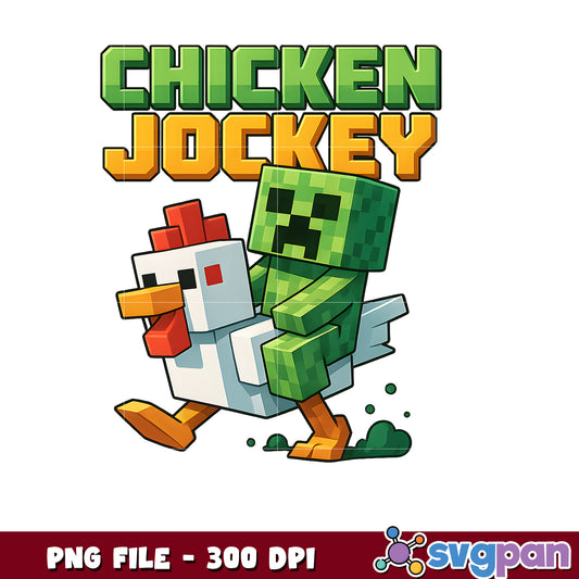 Minecraft Chicken Jockey PNG 300 DPI