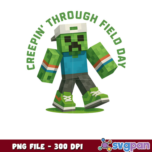 Minecraft Creeper Field Day PNG 300 DPI
