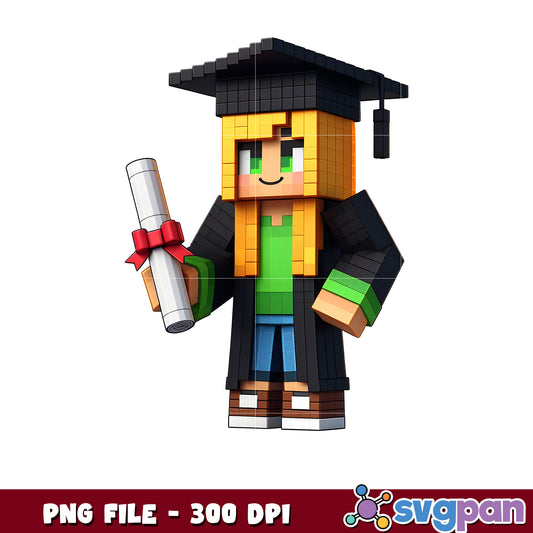 Minecraft Girl Graduation Skin png, minecraft png, graduate png