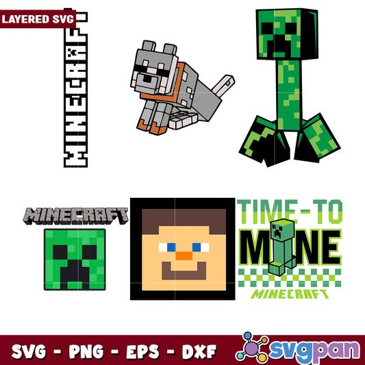 Minecraft SVG Bundle Skins & More