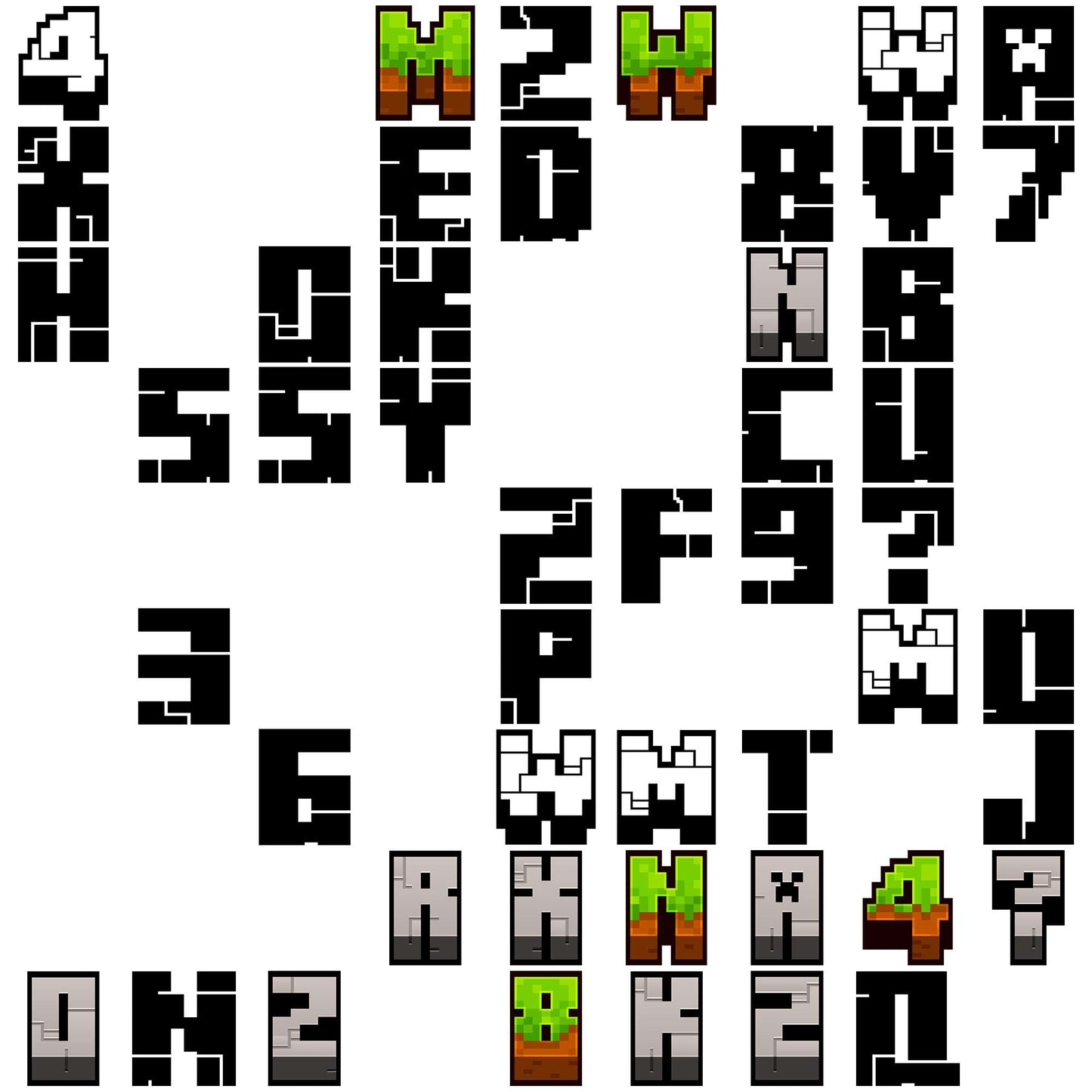Minecraft alphabet svg bundle, minecraft education svg, minecraft svg