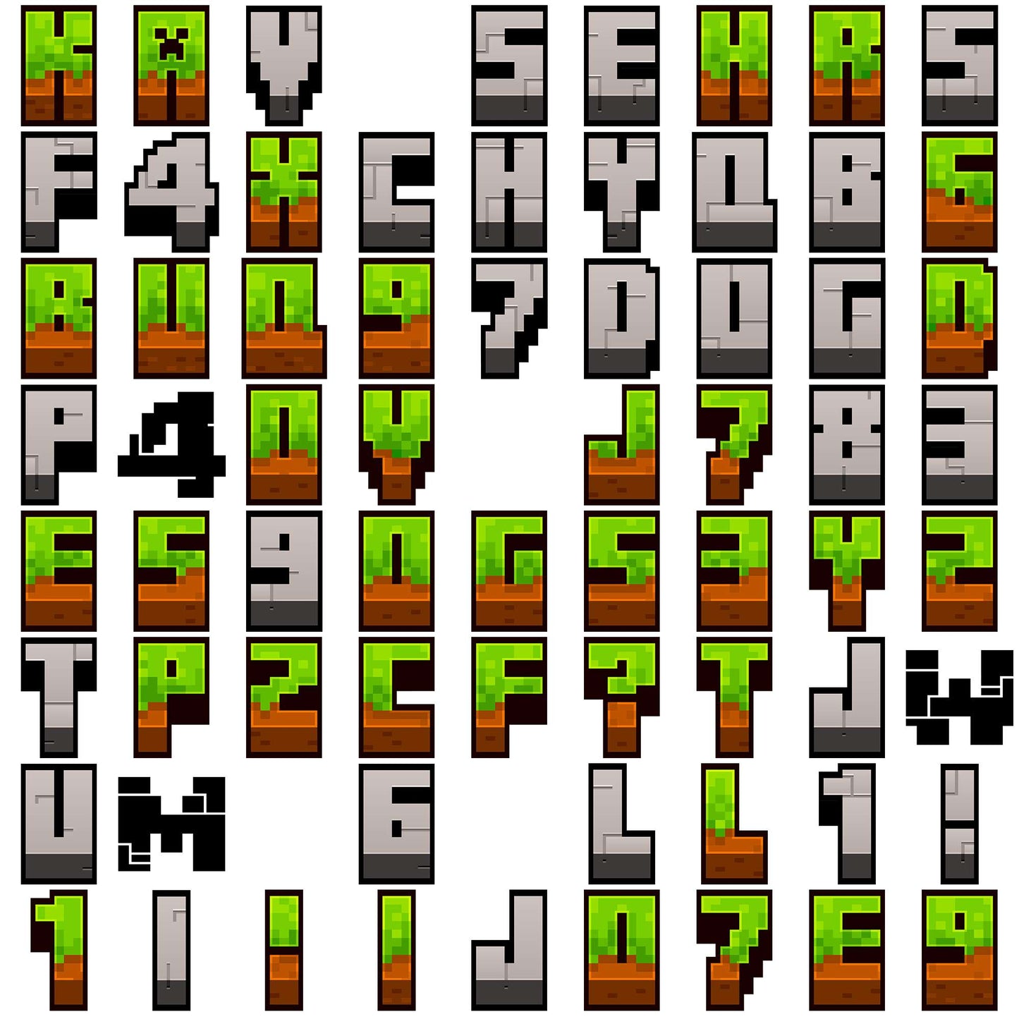 Minecraft alphabet svg bundle, minecraft education svg, minecraft svg