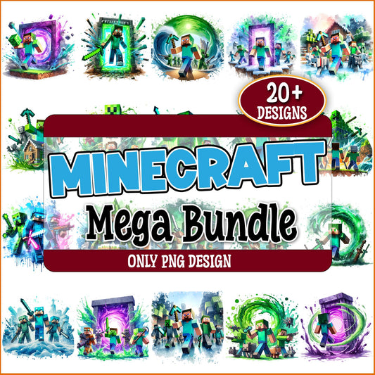 Minecraft watercolor png bundle