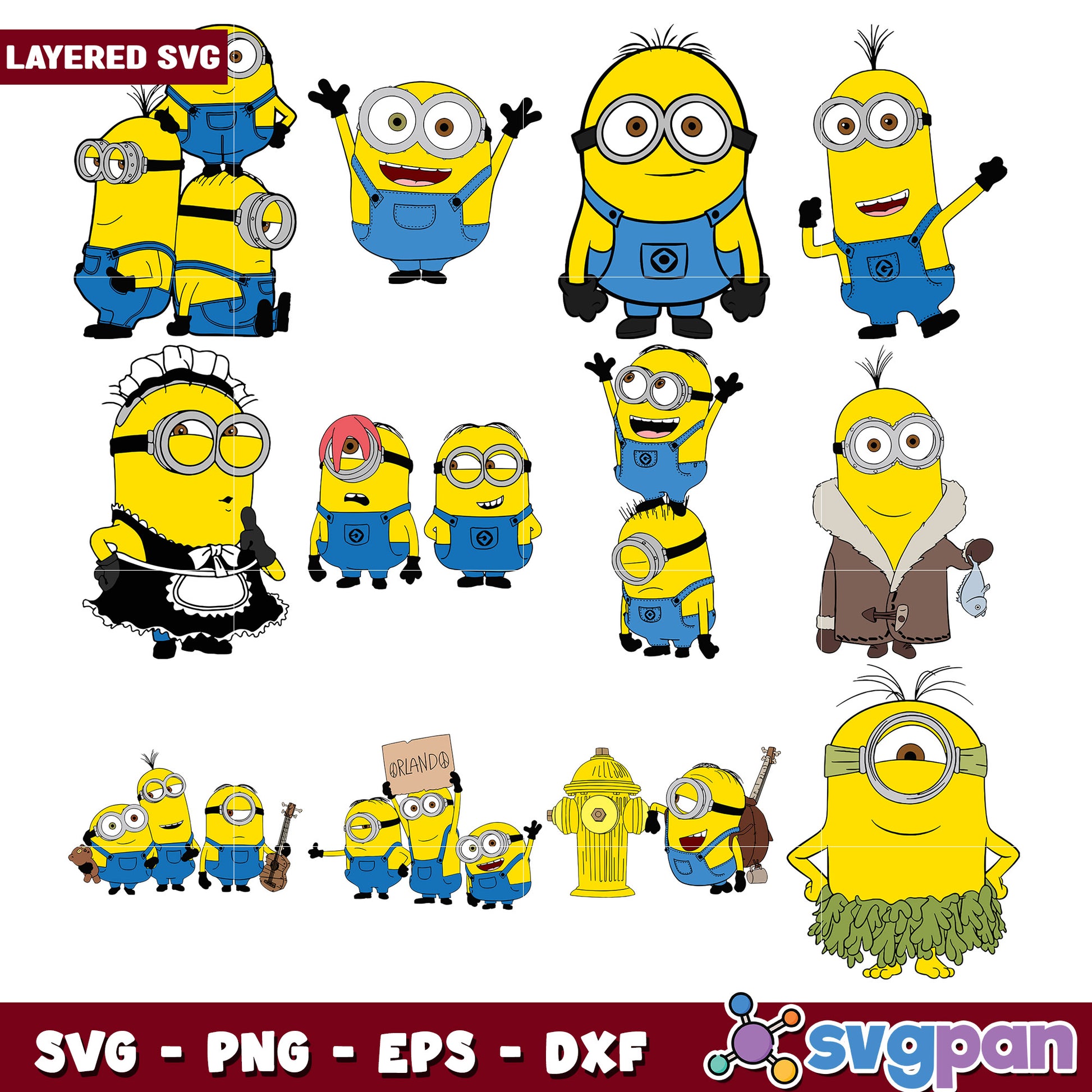 Minion Characters Bundle SVG for Craft Projects