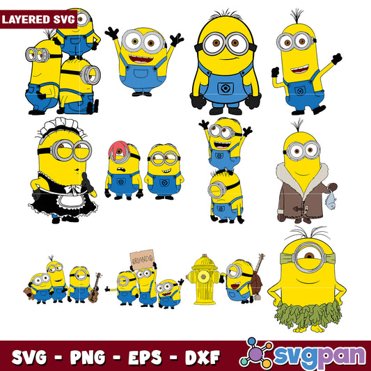 Minion Characters Bundle SVG for Craft Projects