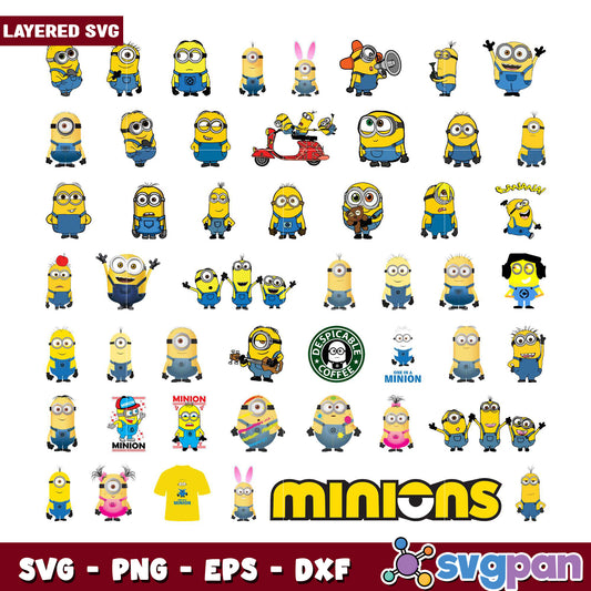 Minions SVG Bundle Layered Designs