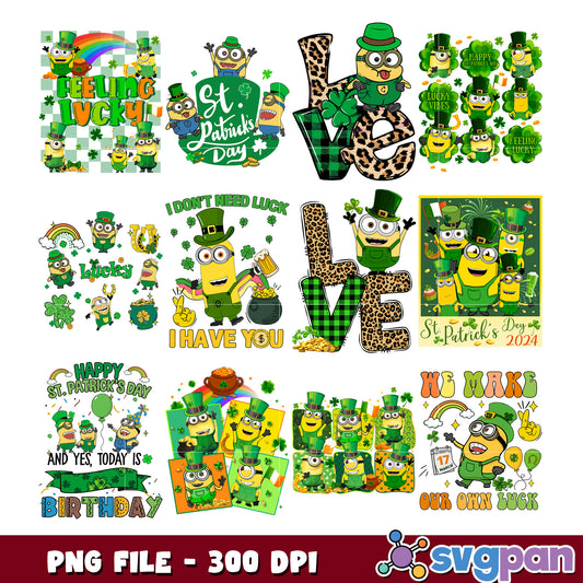 Minions St Patricks Day Bundle PNG 300 DPI