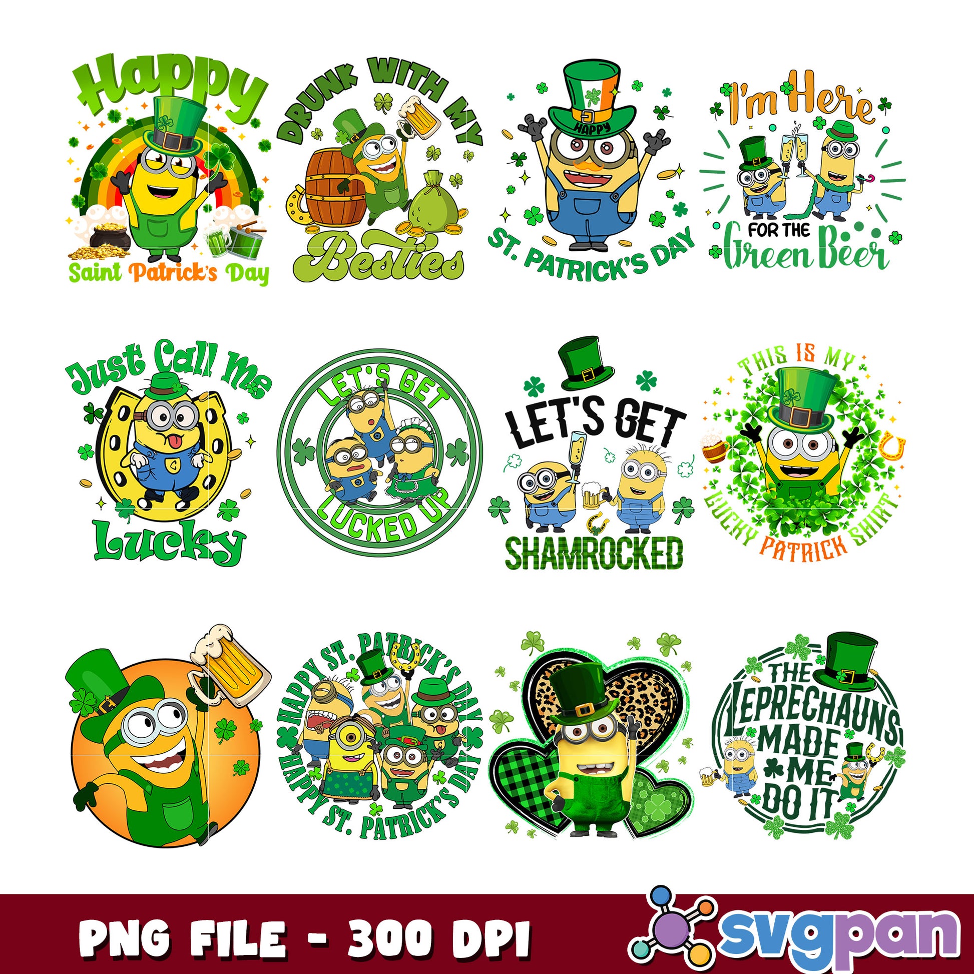 Minions St Patricks Day PNG Bundle
