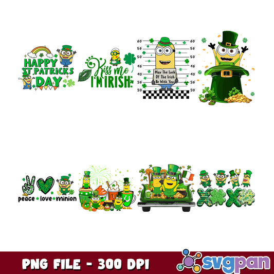 Minions St Patricks Day PNG Bundle 300 DPI