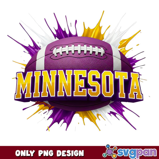 Minnesota Football PNG, Vikings Football Sublimation PNG, NFL PNG