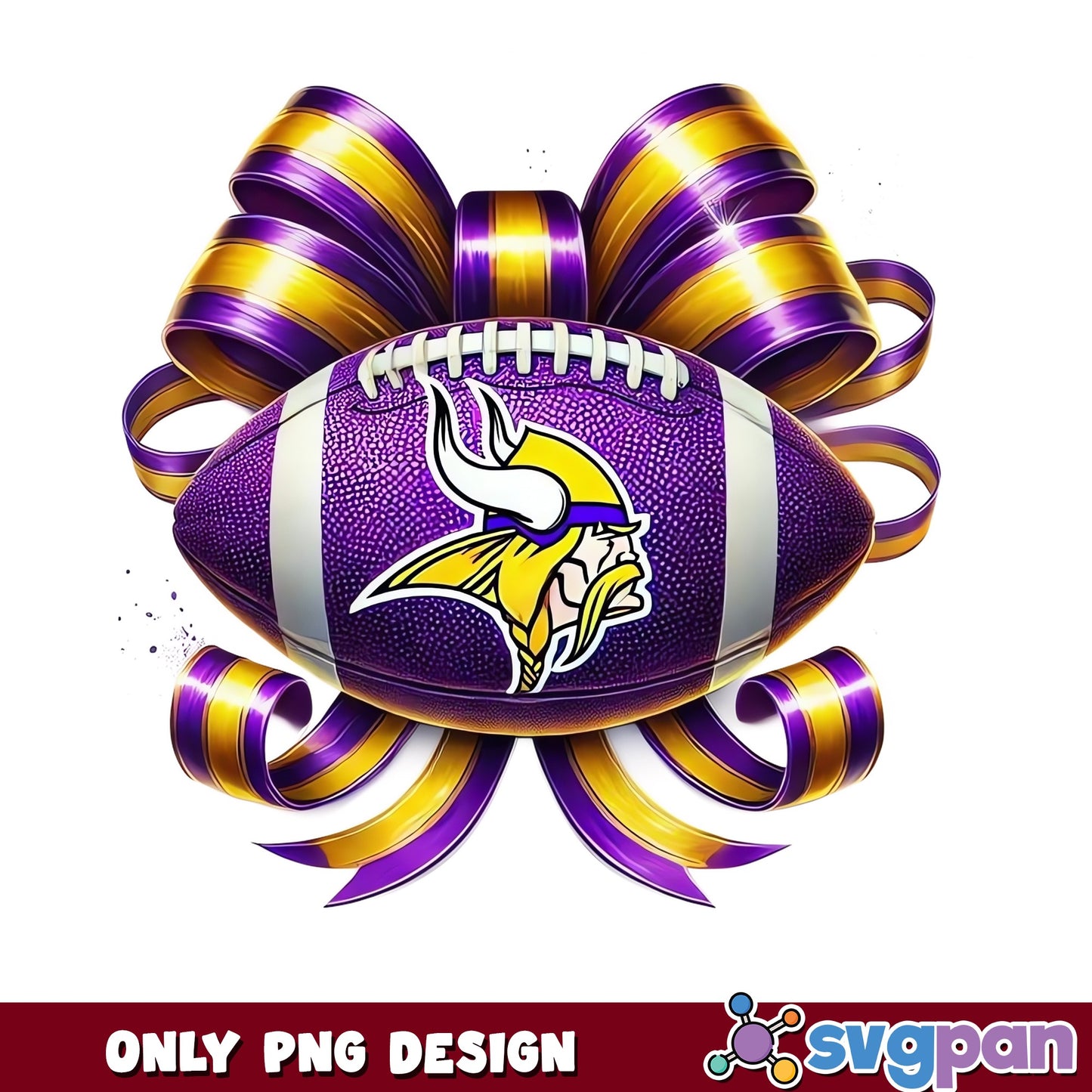 Minnesota Vikings Football Bow PNG, Vikings NFL PNG, Football PNG