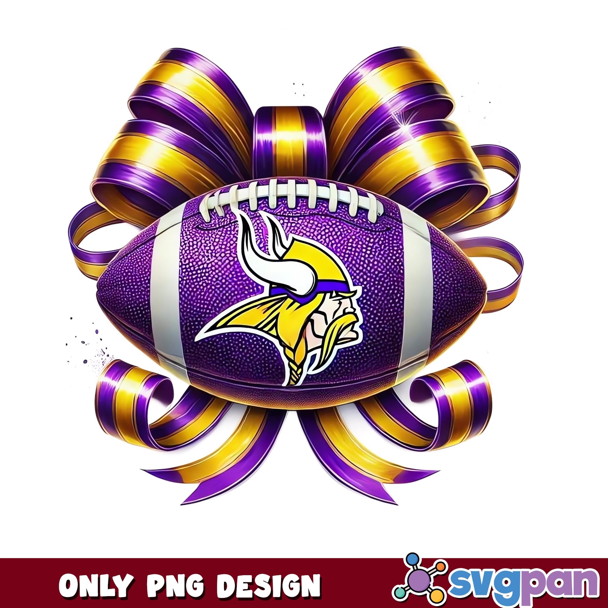 Minnesota Vikings Football Bow PNG, Vikings NFL PNG, Football PNG