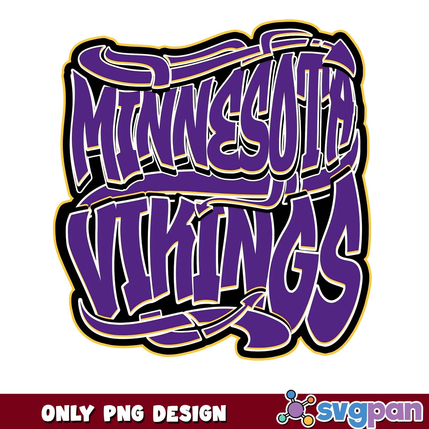 Minnesota Vikings Graffiti PNG, Football Team Design, Vikings PNG