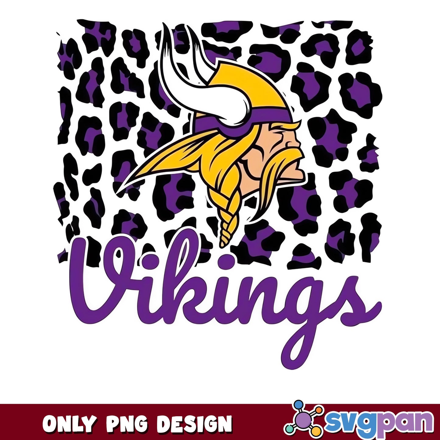 Minnesota Vikings Leopard PNG, Vikings NFL PNG, Football PNG