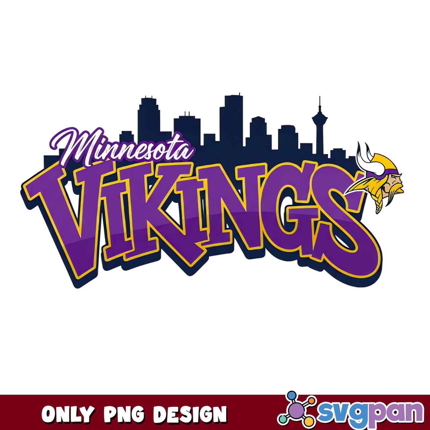 Minnesota Vikings Skyline PNG, Vikings Football PNG, NFL PNG