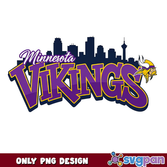 Minnesota Vikings Skyline PNG, Vikings Football PNG, NFL PNG