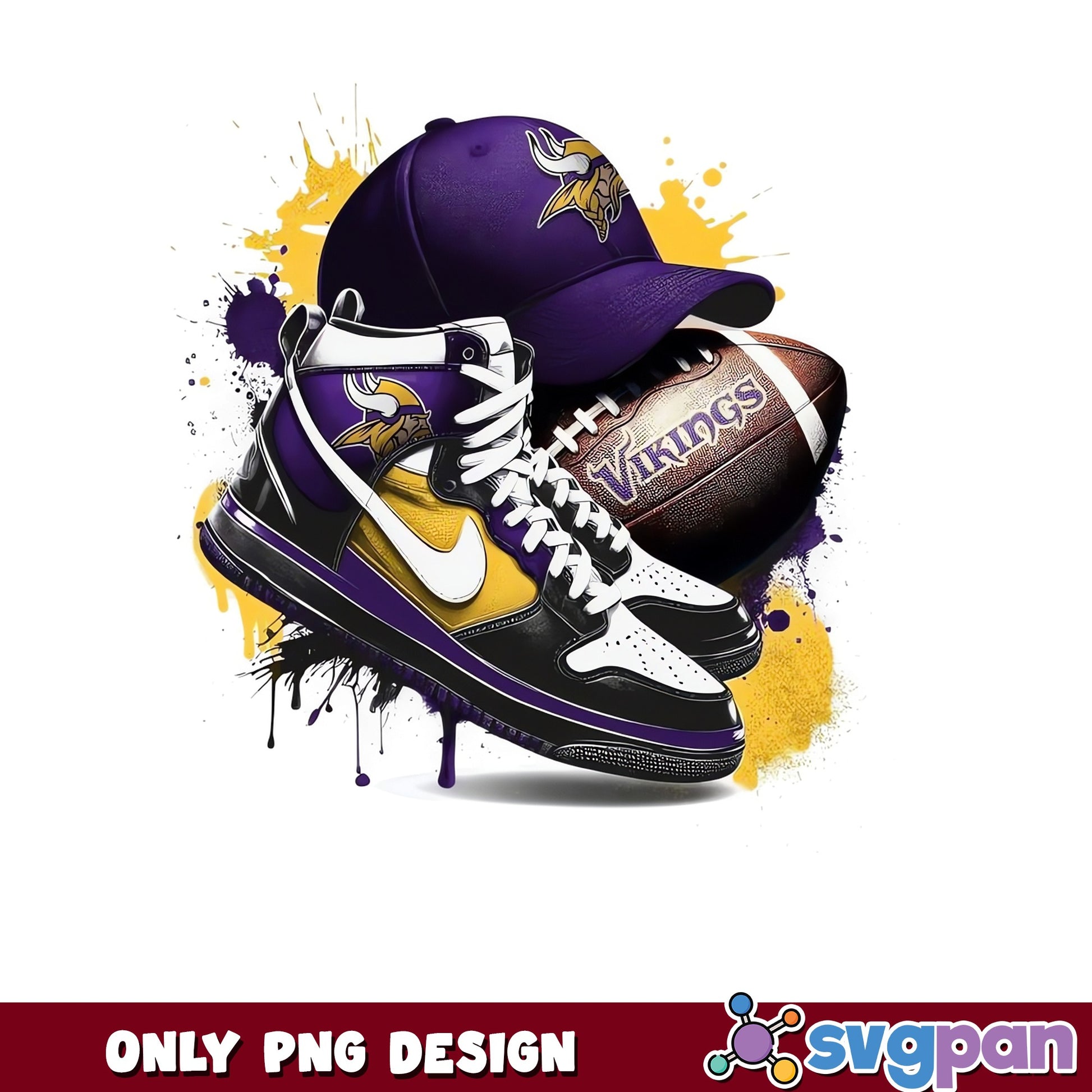 Minnesota Vikings Sneaker PNG, Vikings Football PNG, NFL PNG