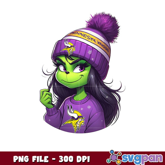 Minnesota vikings girl grinch png, nfl playoffs png, nfl football​ png