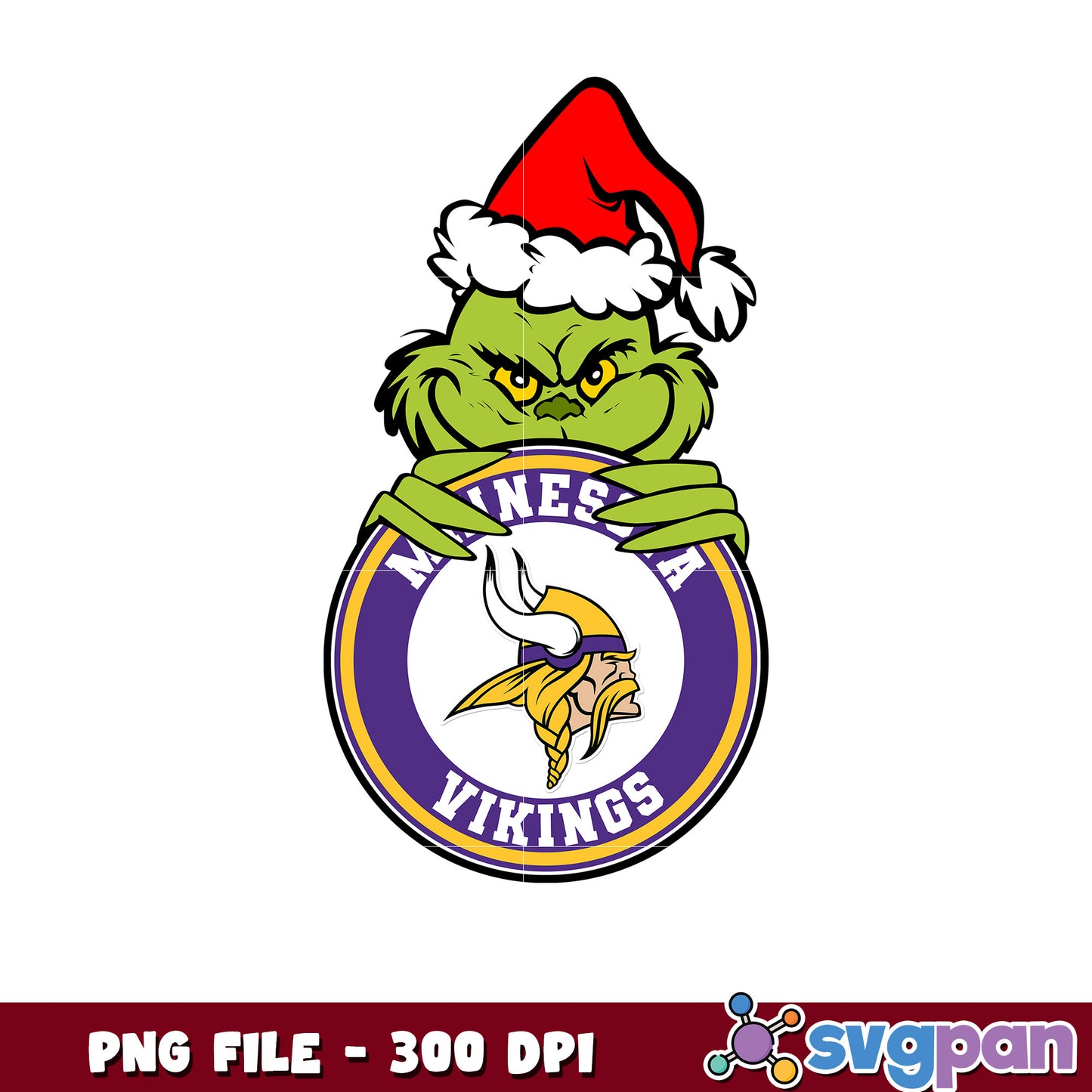 Minnesota vikings grinch design png, minnestota vikings team png, super bowl 2025 png