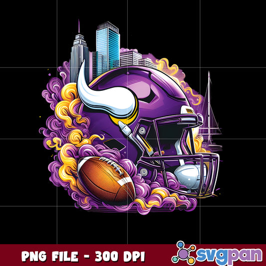 Minnesota vikings logo smoke helmet illustration png, nfl team helmet png, nfl design png