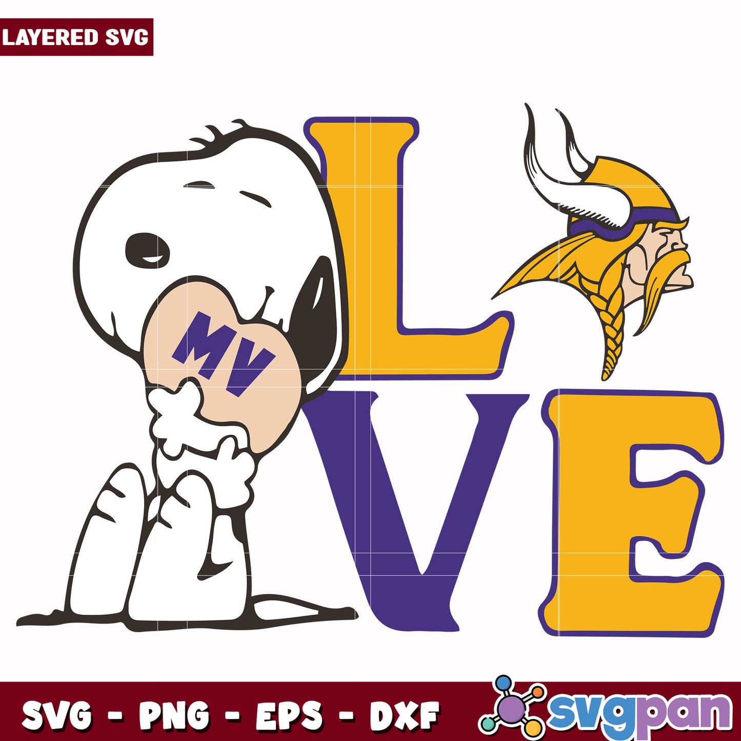 Minnesota vikings snoopy love svg, nfl jerseys​ svg, nfl mvp svg